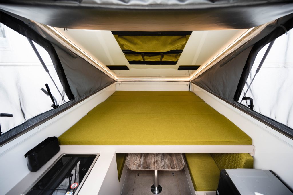 Yellow Interior RoadCab ; bed extended